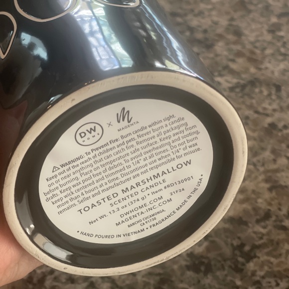 😌HP😚 Rae Dunn Halloween SPOOKY or BOO scented black ceramic lidded jar candle - Picture 5 of 6